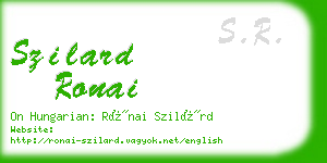 szilard ronai business card